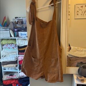 SHEIN Tan Corduroy Overalls